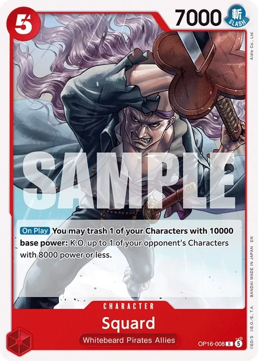 Carte One Piece anglaise OP16-008 Squard