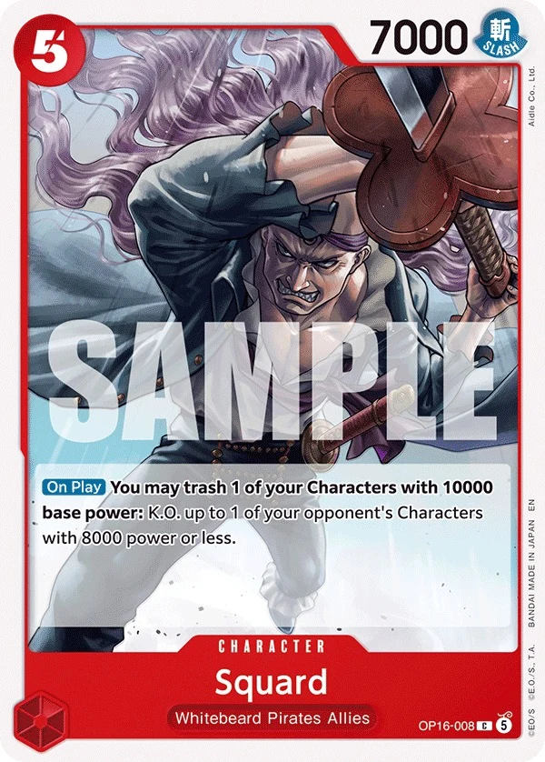 Carte One Piece anglaise Squard OP16-008 C