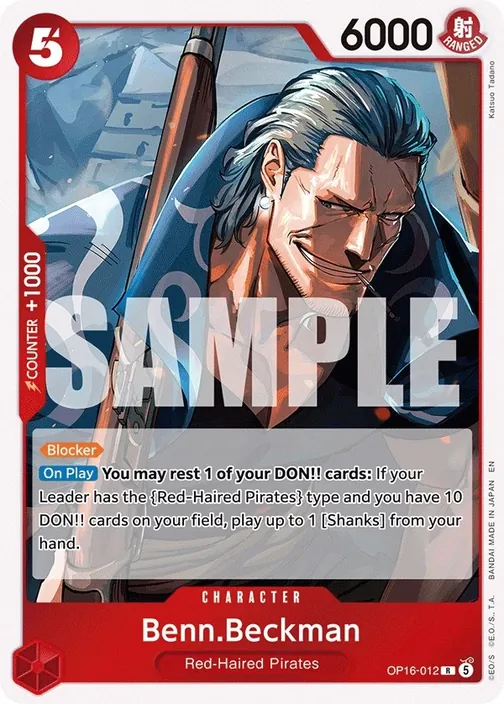 Carte One Piece anglaise OP16-012 Benn.Beckman