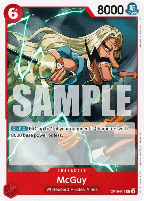 Carte One Piece anglaise OP16-013 McGuy