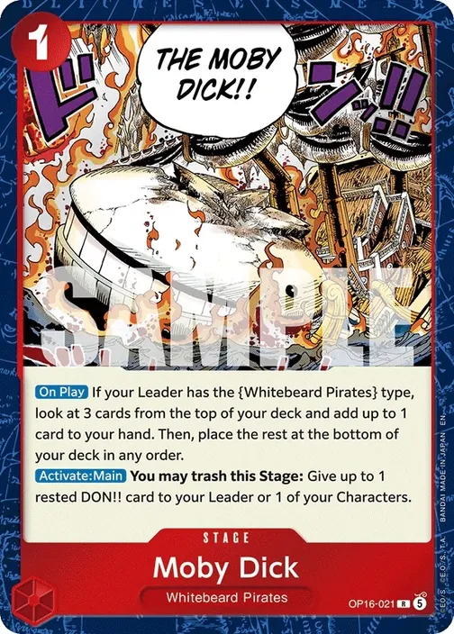 Carte One Piece anglaise OP16-021 Moby Dick