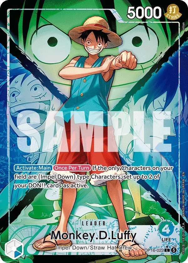 Carte One Piece anglaise Monkey.D.Luffy OP16-022 L