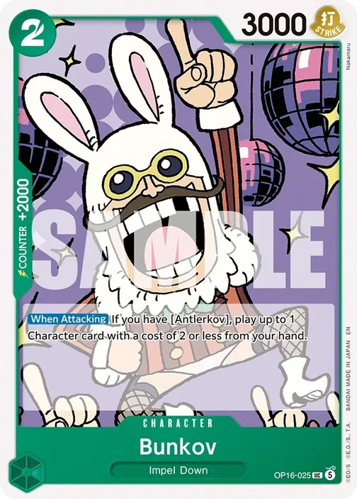 Carte One Piece anglaise OP16-025 Bunkov