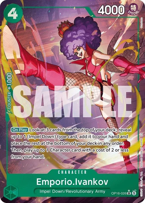 Carte One Piece anglaise OP16-026 Emporio.Ivankov (version 2)