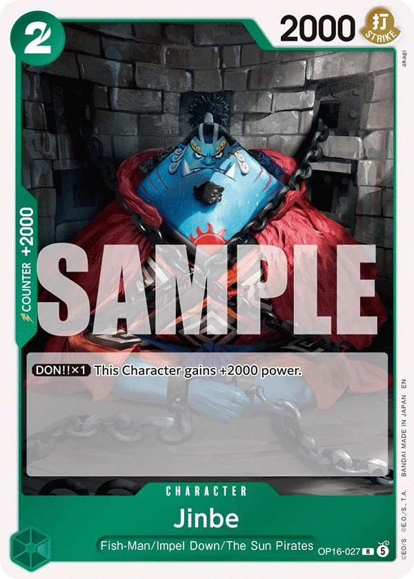 Carte One Piece anglaise Jinbe OP16-027 R