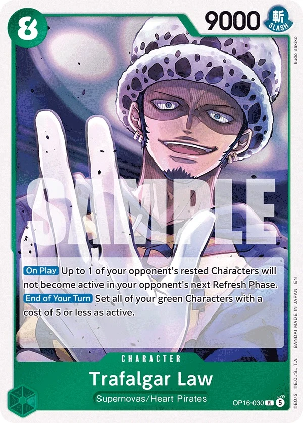 Carte One Piece anglaise Trafalgar Law OP16-030 R