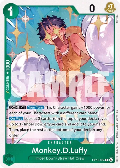 Carte One Piece anglaise OP16-034 Monkey.D.Luffy