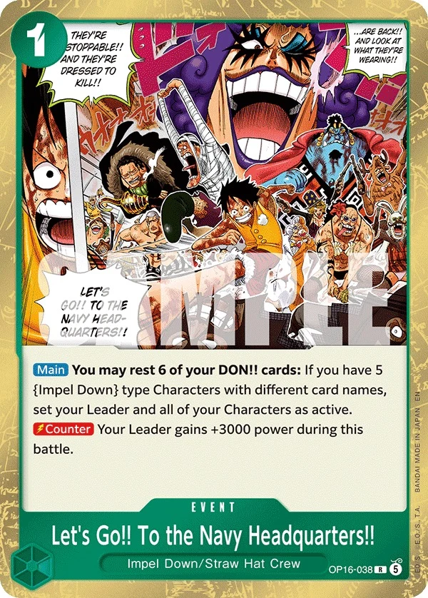 Carte One Piece anglaise Let's Go!! To the Navy Headquarters!! OP16-038 R