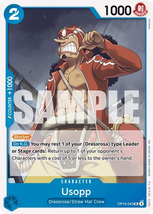 Carte One Piece anglaise OP16-043 Usopp