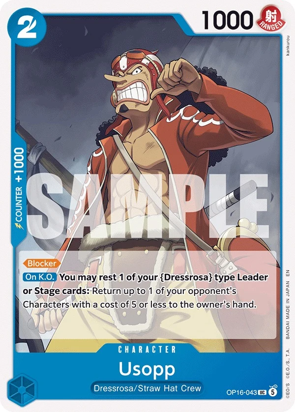 Carte One Piece anglaise Usopp OP16-043 UC
