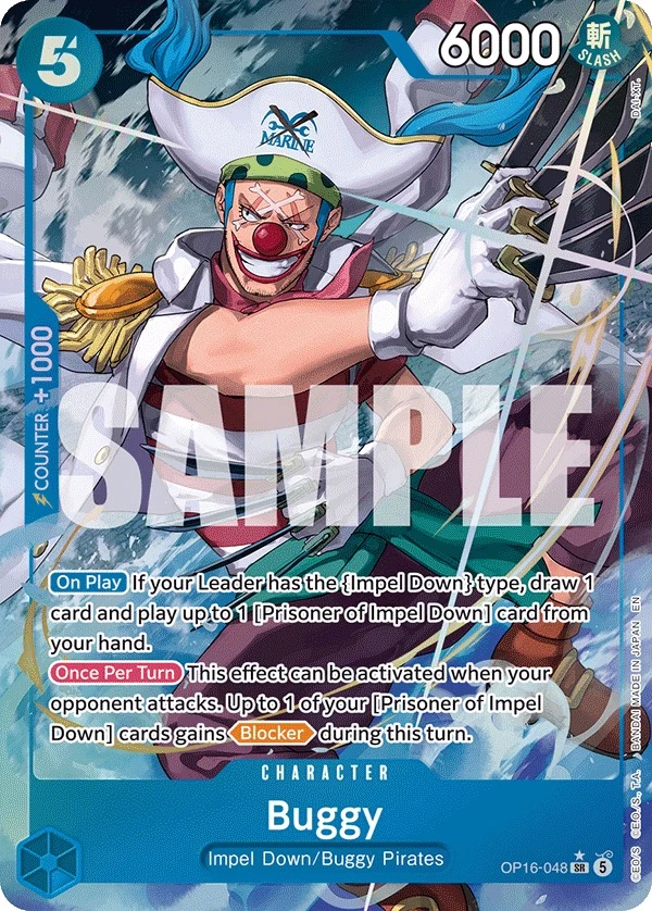 Carte One Piece anglaise Buggy OP16-048 SR