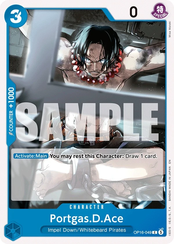 Carte One Piece anglaise Portgas.D.Ace OP16-049 C