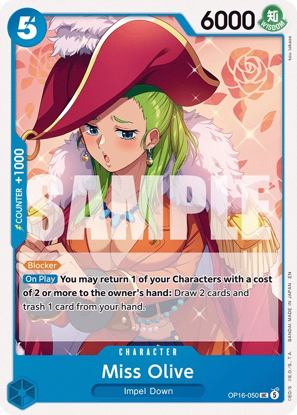 Carte One Piece anglaise Miss Olive OP16-050 UC