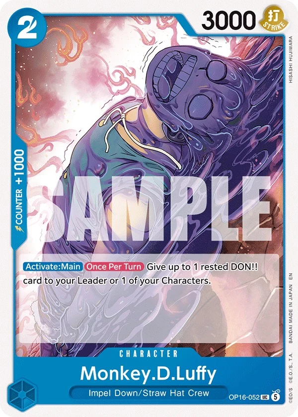 Carte One Piece anglaise Monkey.D.Luffy OP16-052 UC