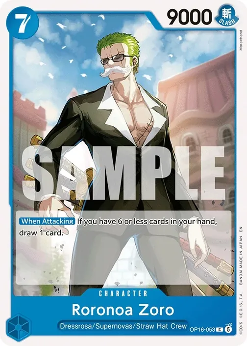 Carte One Piece anglaise OP16-053 Roronoa Zoro