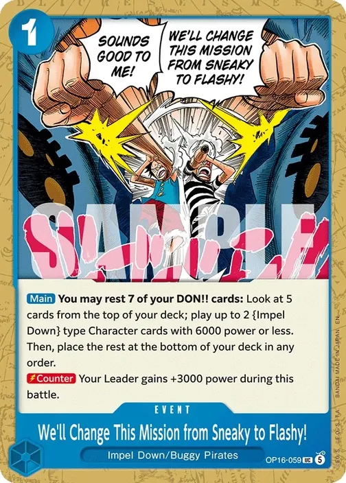Carte One Piece anglaise OP16-059 We'll Change This Mission from Sneaky to Flashy!