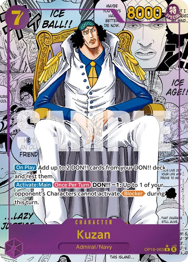 Carte One Piece anglaise Kuzan OP16-063 R