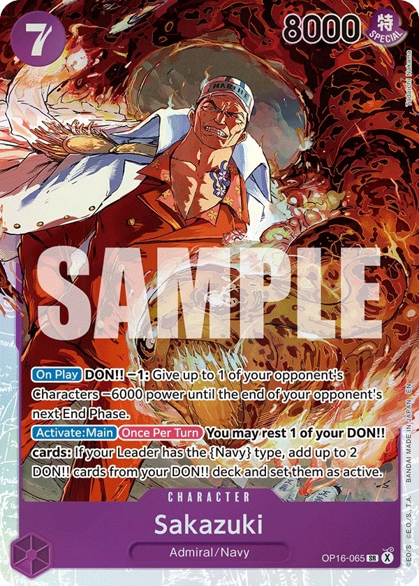 Carte One Piece anglaise Sakazuki OP16-065 SR