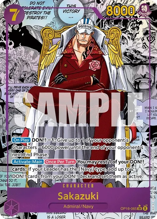 Carte One Piece anglaise OP16-065 Sakazuki (version 3)
