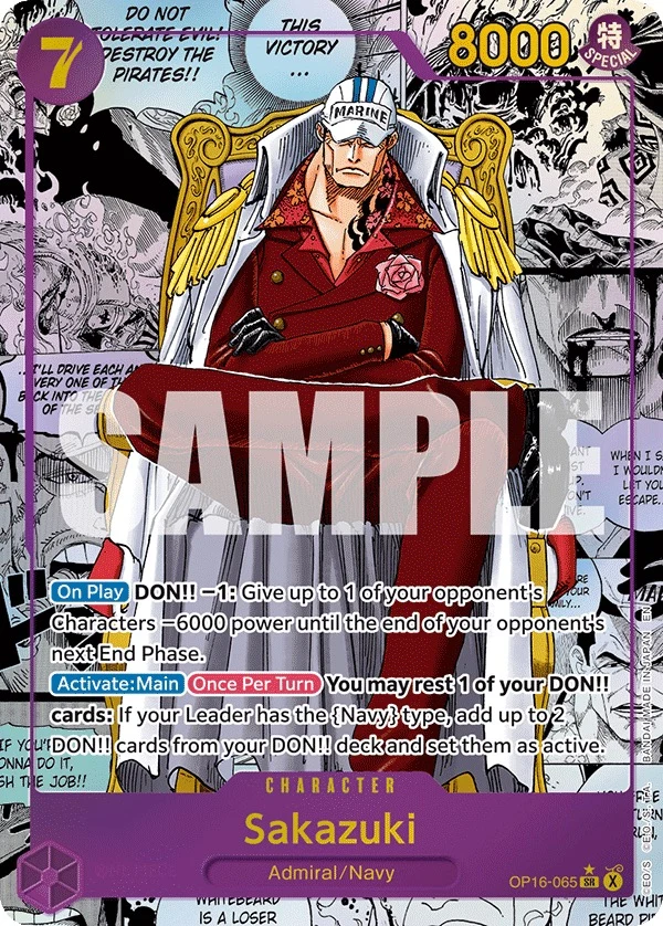 Carte One Piece anglaise Sakazuki OP16-065 SR
