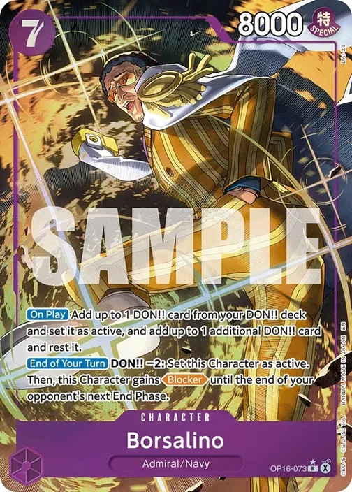 Carte One Piece anglaise OP16-073 Borsalino (version 2)
