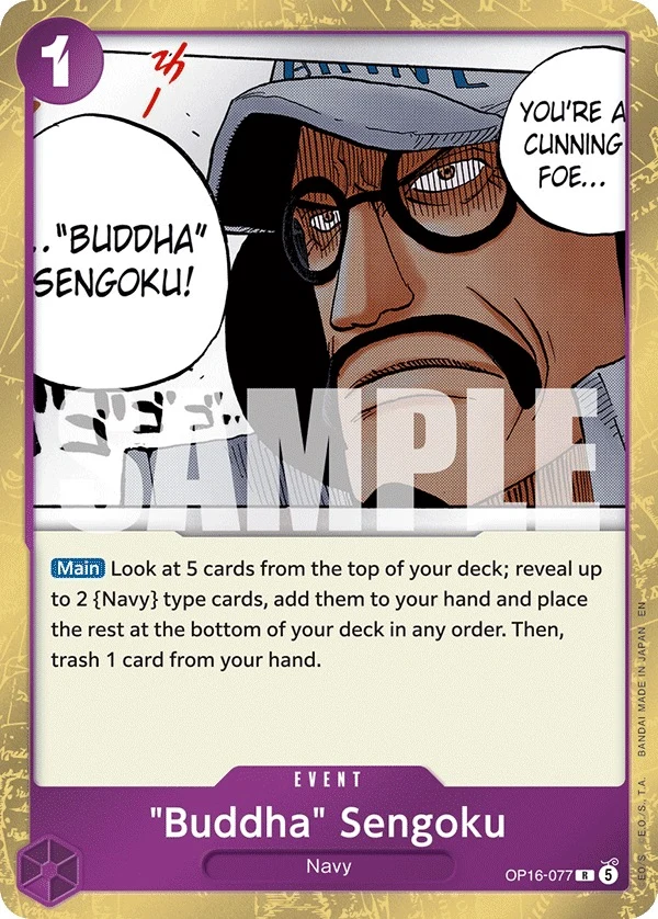 Carte One Piece anglaise "Buddha" Sengoku OP16-077 R