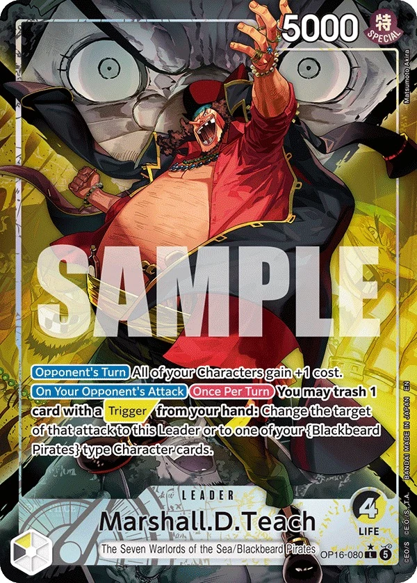Carte One Piece anglaise Marshall.D.Teach OP16-080 L