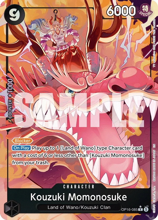 Carte One Piece anglaise Kouzuki Momonosuke OP16-085 R