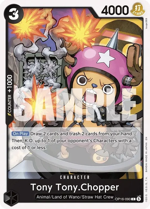 Carte One Piece anglaise OP16-090 Tony Tony.Chopper