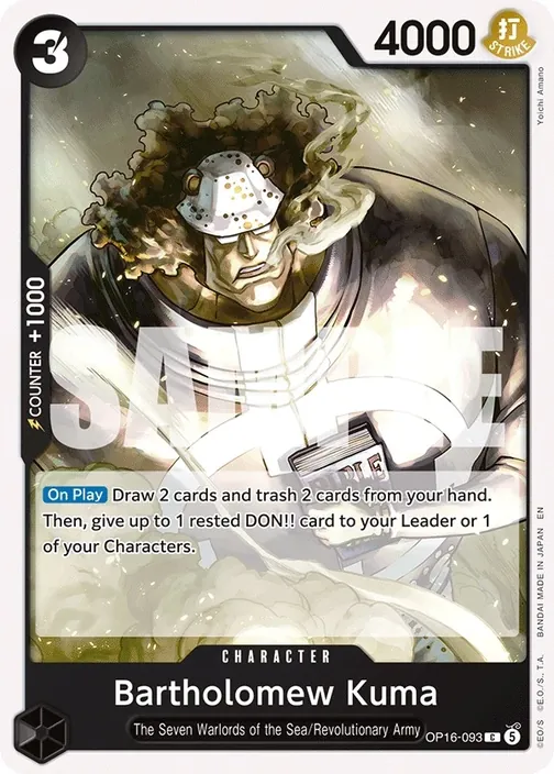 Carte One Piece anglaise OP16-093 Bartholomew Kuma