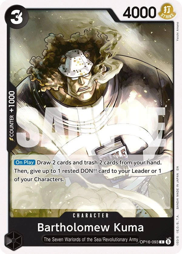 Carte One Piece anglaise Bartholomew Kuma OP16-093 C