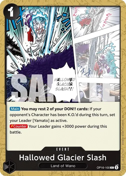 Carte One Piece anglaise OP16-100 Hallowed Glacier Slash