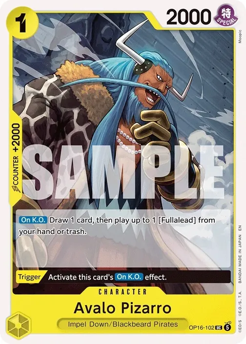 Carte One Piece anglaise OP16-102 Avalo Pizarro