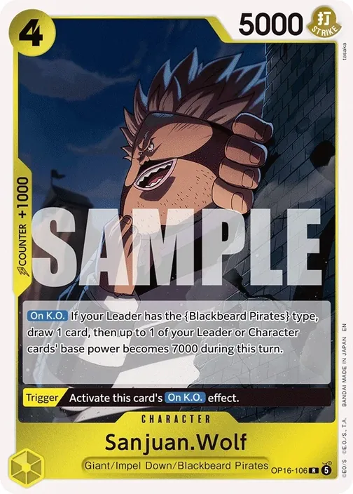 Carte One Piece anglaise OP16-106 Sanjuan.Wolf