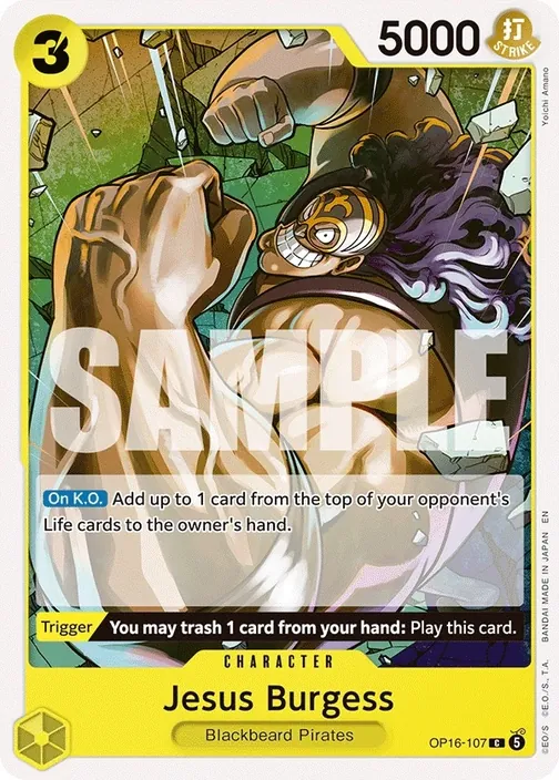 Carte One Piece anglaise OP16-107 Jesus Burgess
