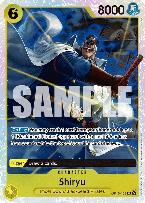 Carte One Piece anglaise Shiryu OP16-108 SR