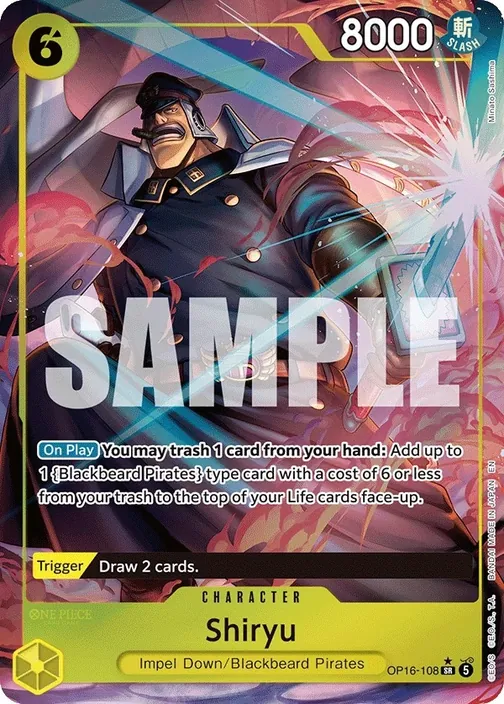 Carte One Piece anglaise OP16-108 Shiryu (version 2)