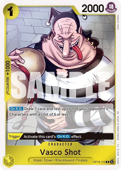 Carte One Piece anglaise OP16-110 Vasco Shot