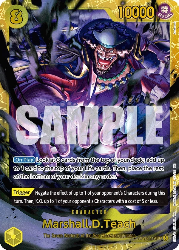 Carte One Piece anglaise Marshall.D.Teach OP16-119 SEC