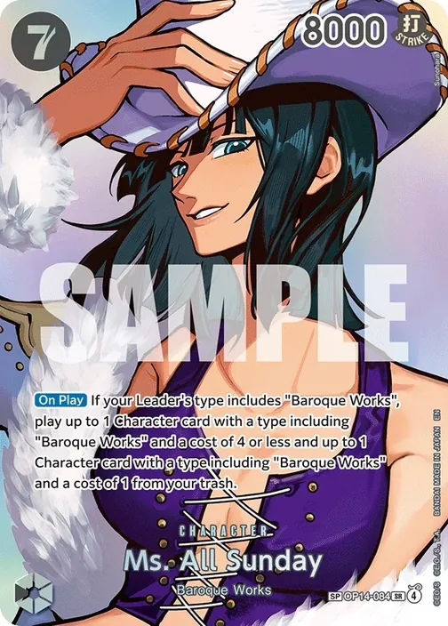 Carte One Piece anglaise OP14-084 Ms. All Sunday