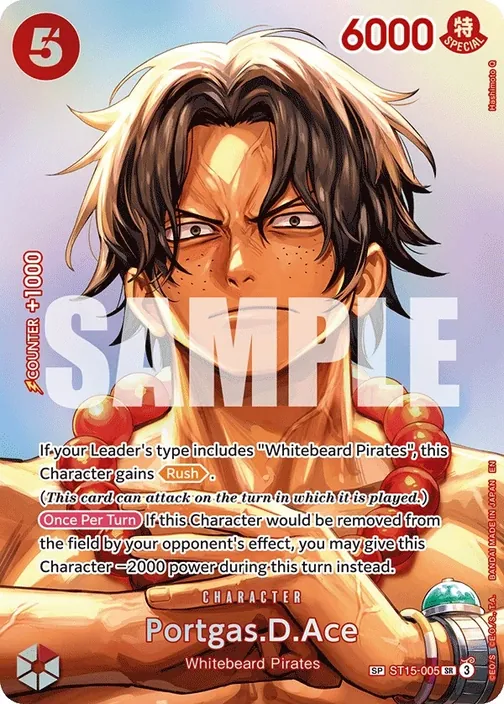 Carte One Piece anglaise ST15-005 Portgas.D.Ace