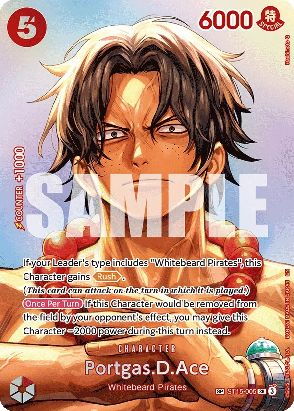 Carte One Piece anglaise Portgas.D.Ace ST15-005 SP