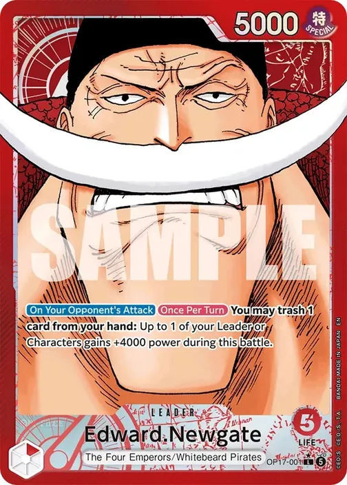 Carte One Piece anglaise OP17-001 Edward.Newgate (version 2)