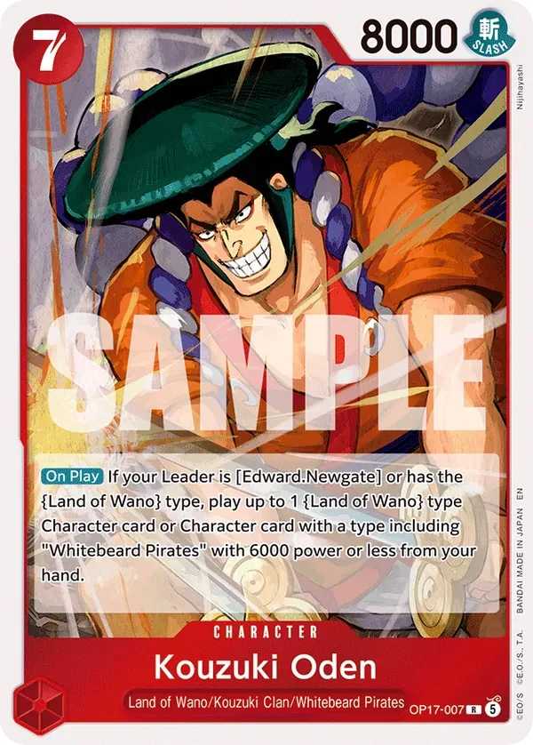Carte One Piece anglaise Kouzuki Oden OP17-007 R