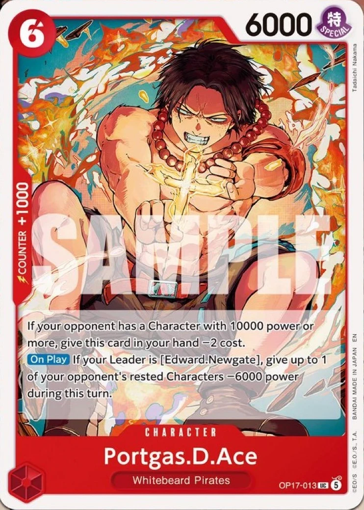 Carte One Piece anglaise Portgas.D.Ace OP17-013 UC