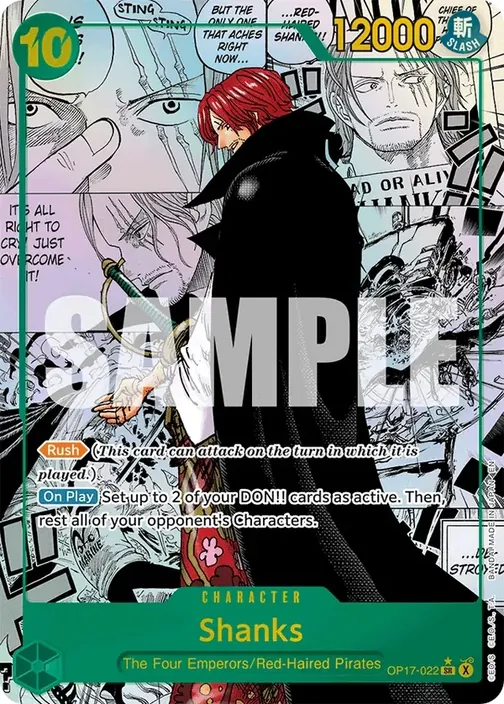Carte One Piece anglaise OP17-022 Shanks (version 3)