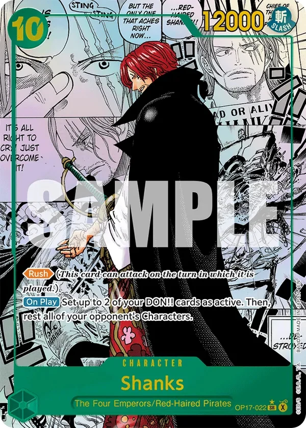 Carte One Piece anglaise Shanks OP17-022 SR