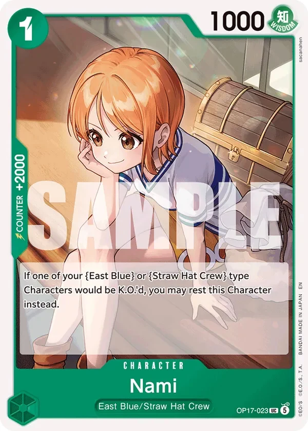 Carte One Piece anglaise Nami OP17-023 UC