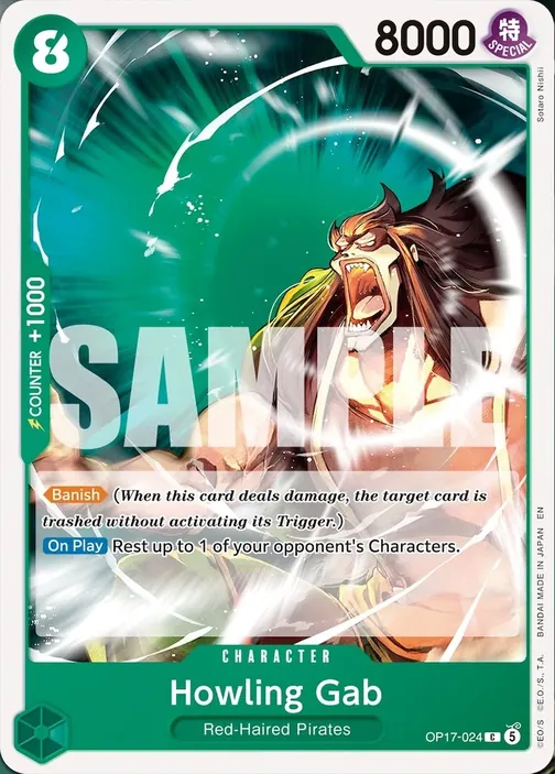Carte One Piece anglaise OP17-024 Howling Gab