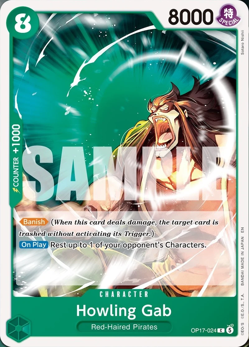 Carte One Piece anglaise Howling Gab OP17-024 C
